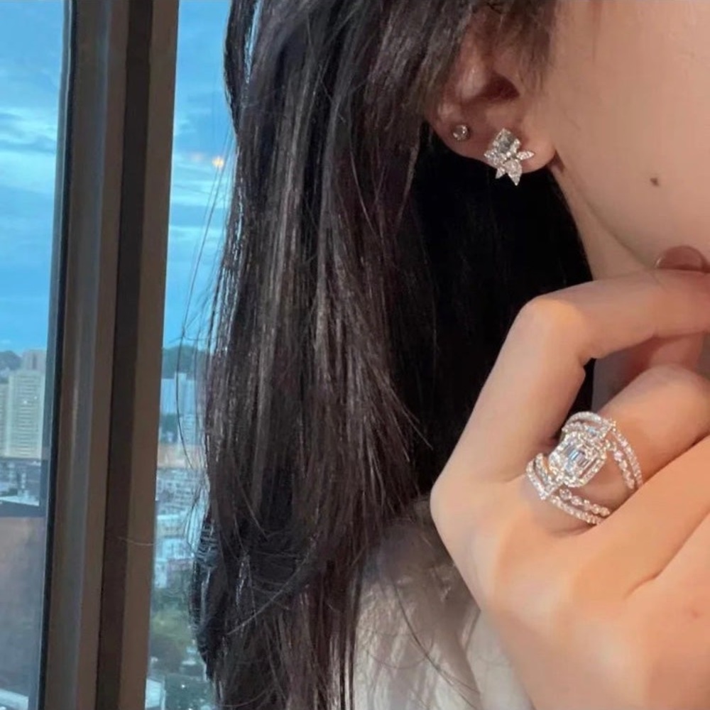 Swarovski Elements Rhodium Plated Adjustable Brid… - image 1